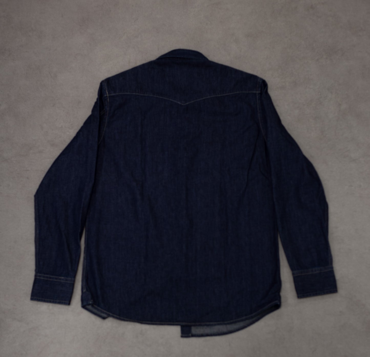 Camicia texana in denim blu scuro