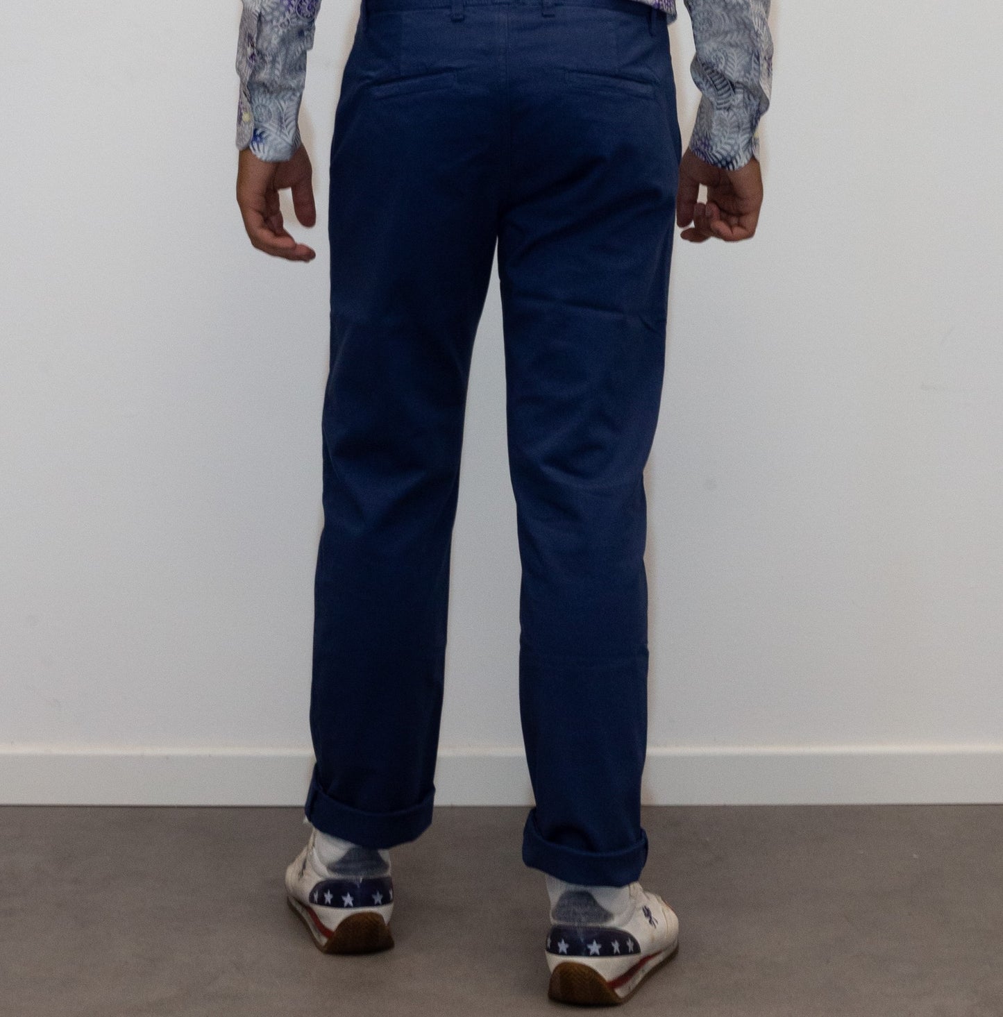 Pantalone blu in cotone stretch