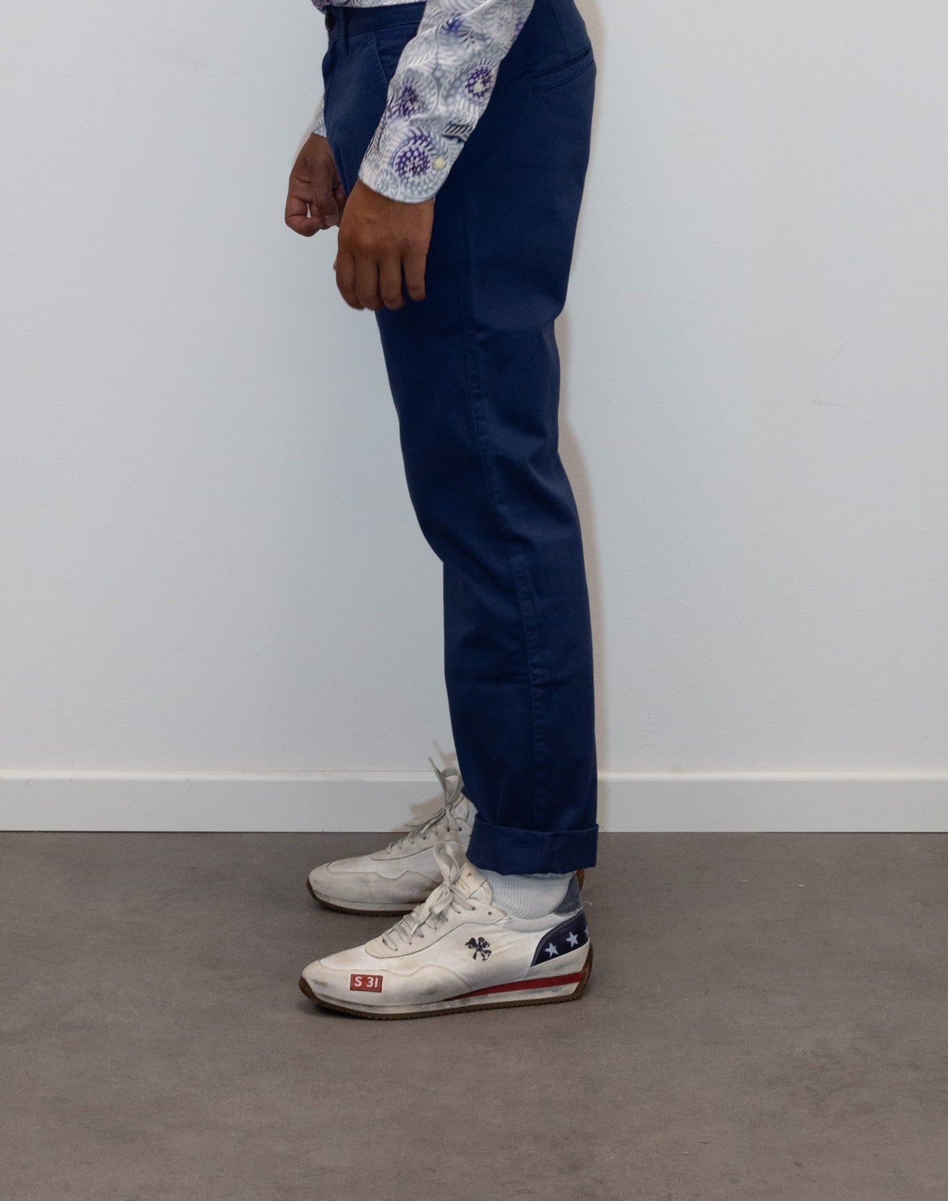 Pantalone blu in cotone stretch