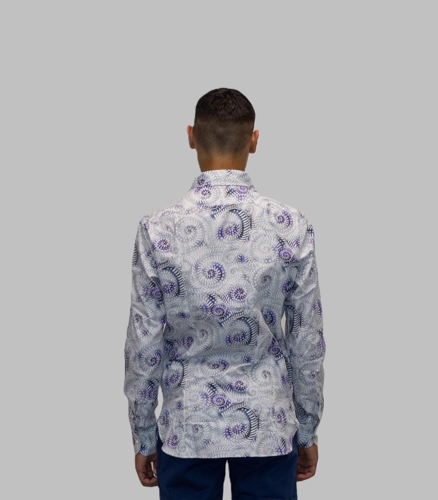 Camicia a maniche lunghe in fantasia