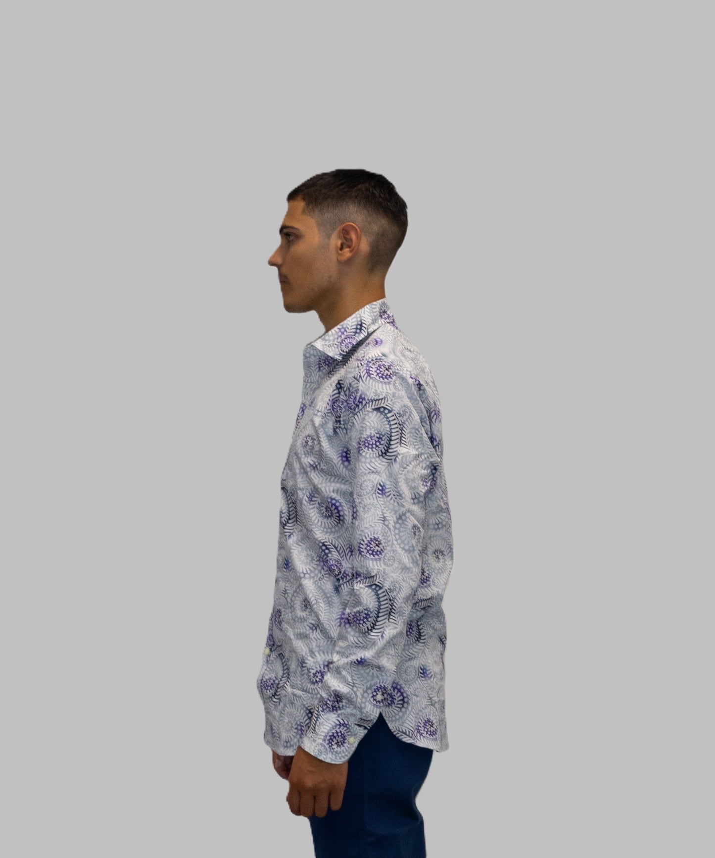Camicia a maniche lunghe in fantasia