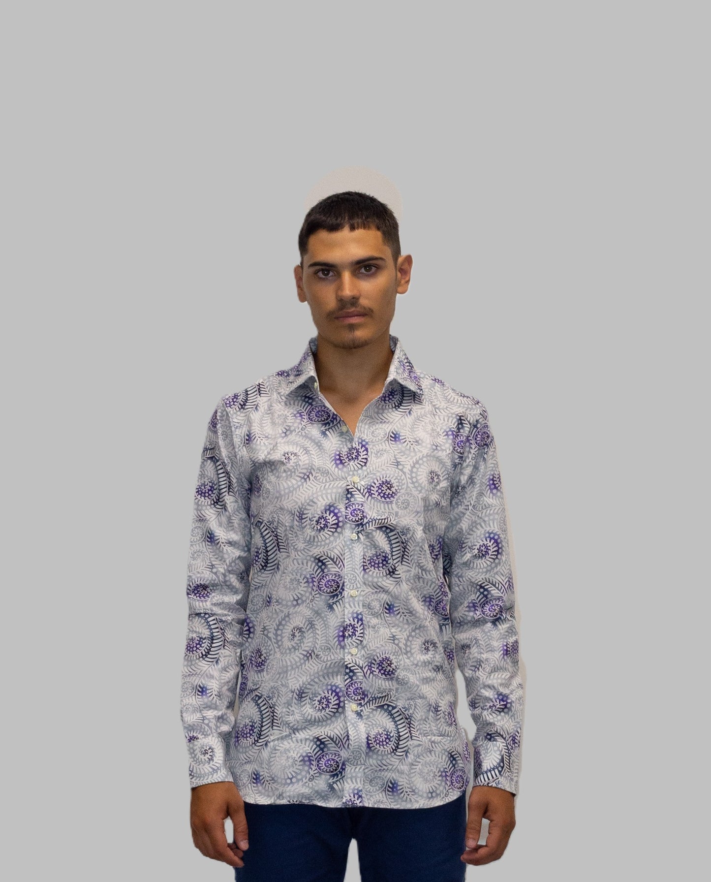 Camicia a maniche lunghe in fantasia