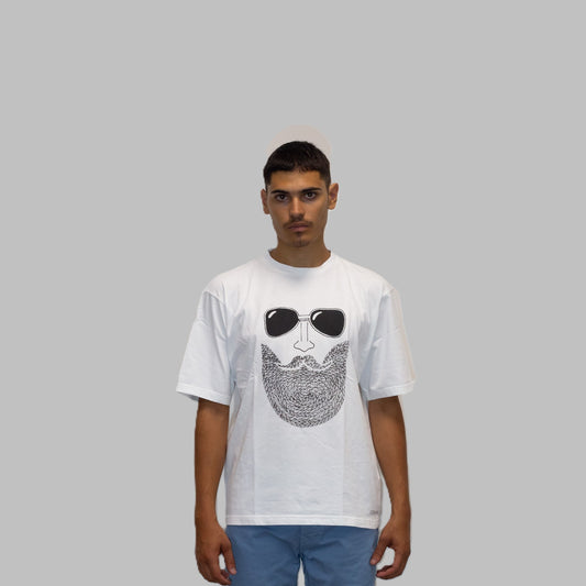 T-shirt a maniche corte bianca con stampa