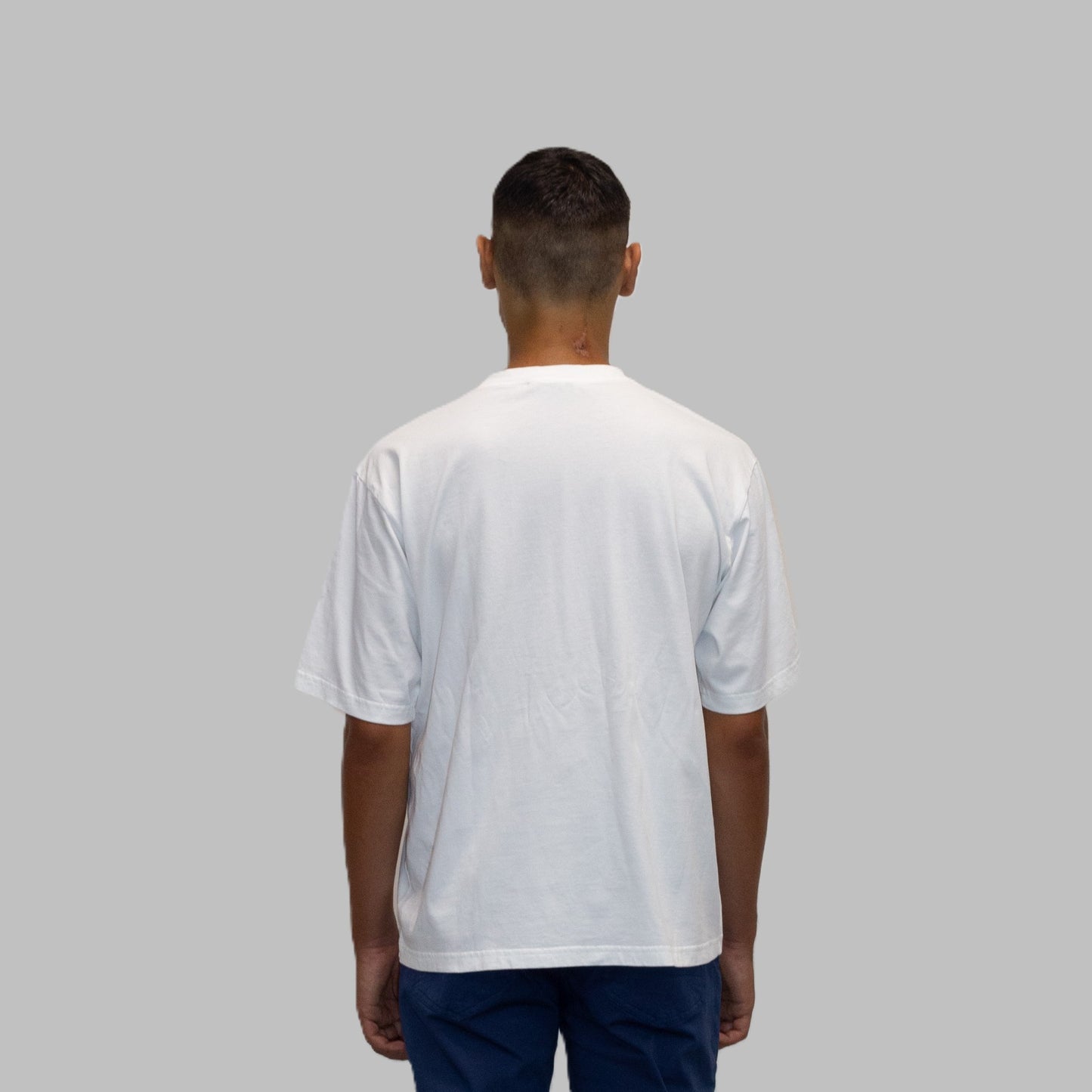 T-shirt a maniche corte bianca con stampa