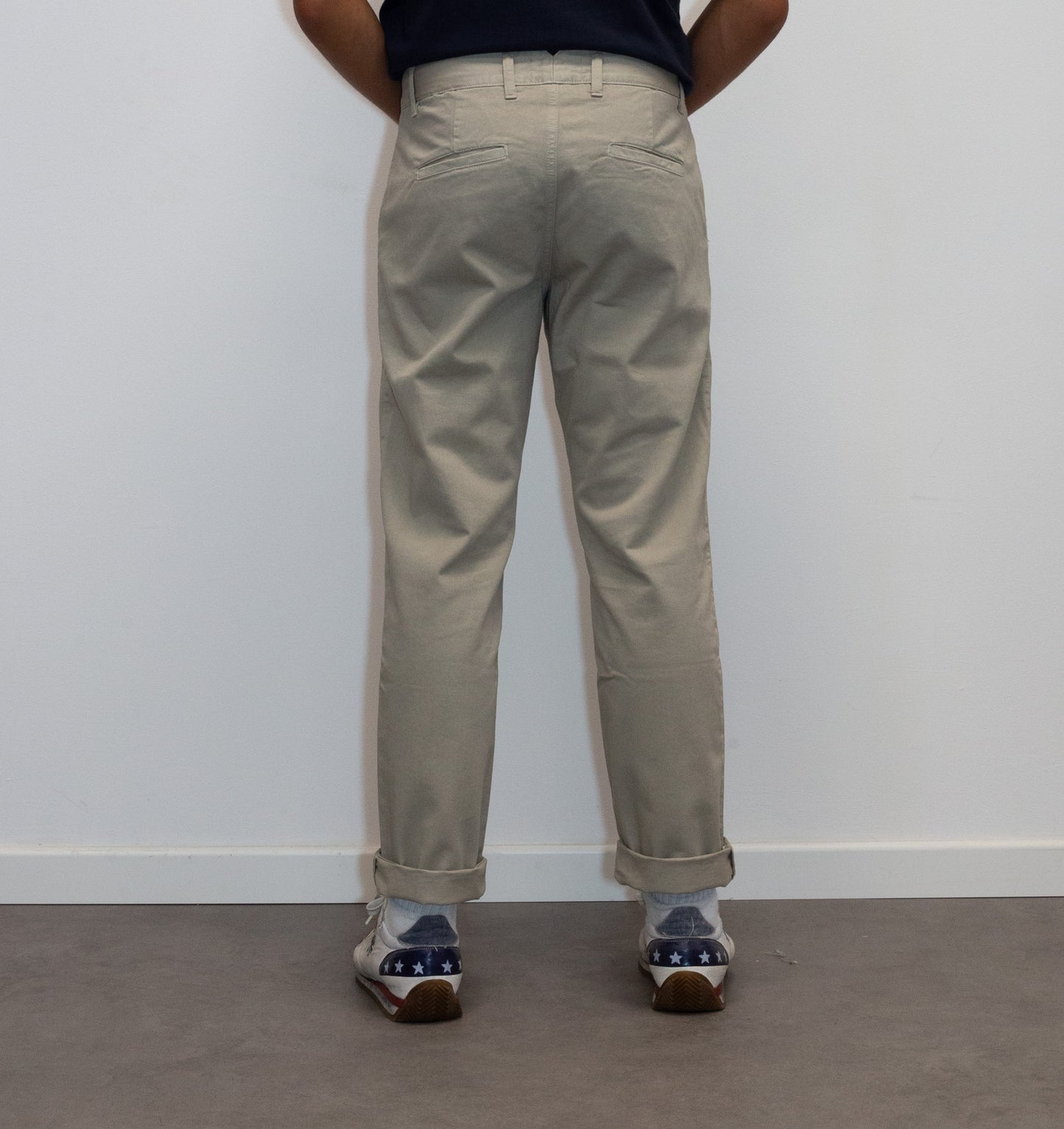 Pantalone beige in cotone stretch