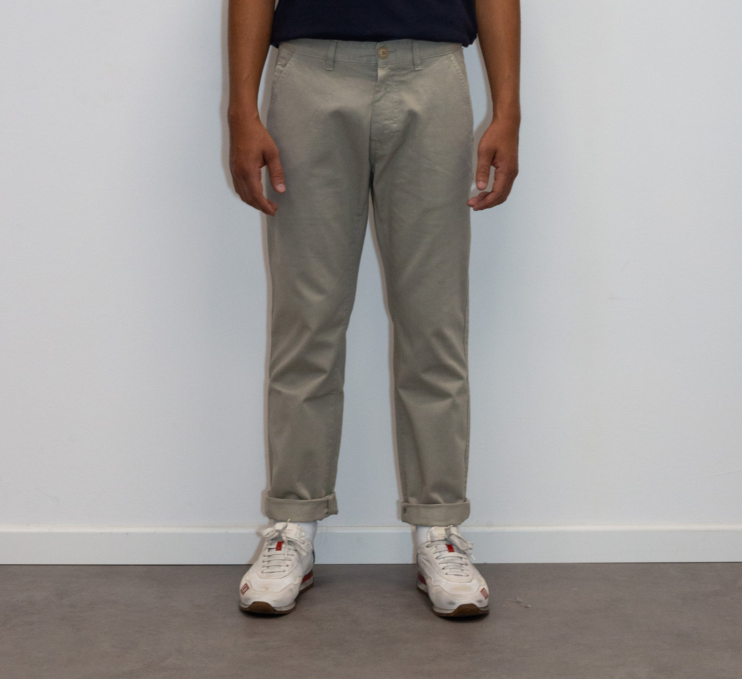 Pantalone beige in cotone stretch
