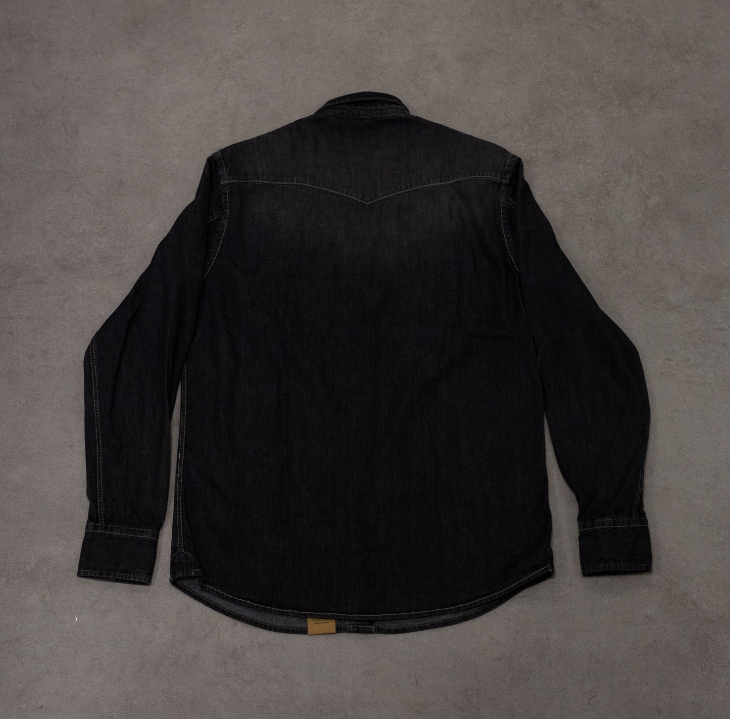 Camicia texana in denim nero