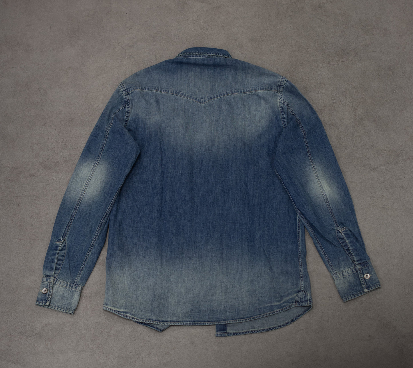 Camicia texana in denim blu chiaro